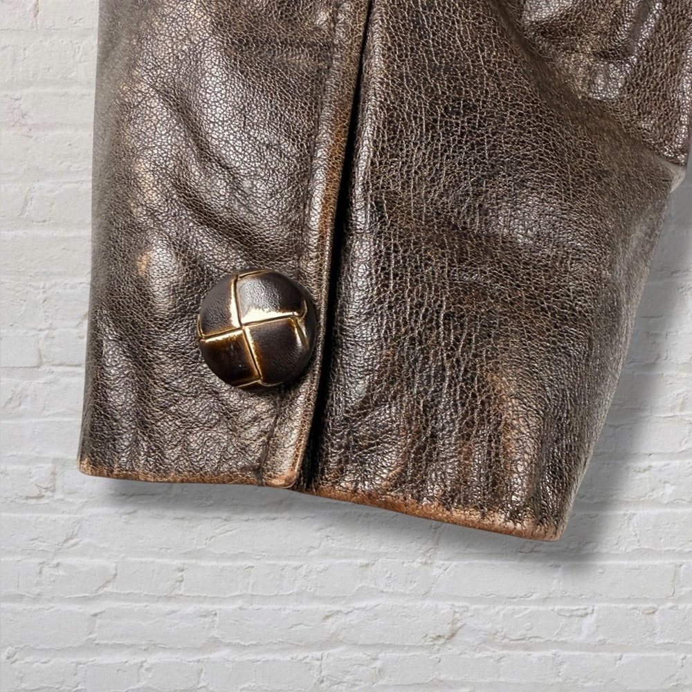 Oakwood Classic Men’s Genuine Leather Coat Brown Thinsulate Large – Vintage - Picture 9 of 17
